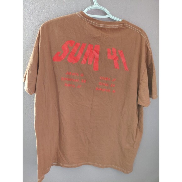 Sum 41 Japan Tour Mens 2X Brown Short Sleeve Graphic Tshirt - Picture 6 of 9